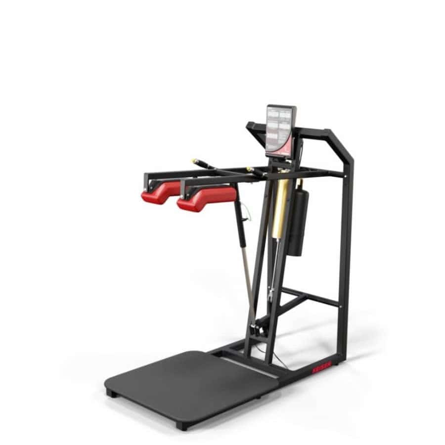 Keiser Pneumatic Squat Machine - White Frame & Blue Upholstery